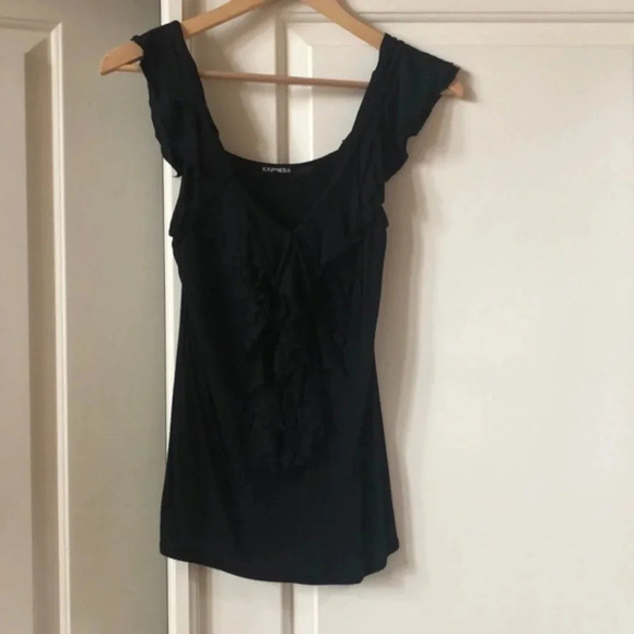 Express Black Flowy Lace Top, Sz XS - Picture 1 of 5